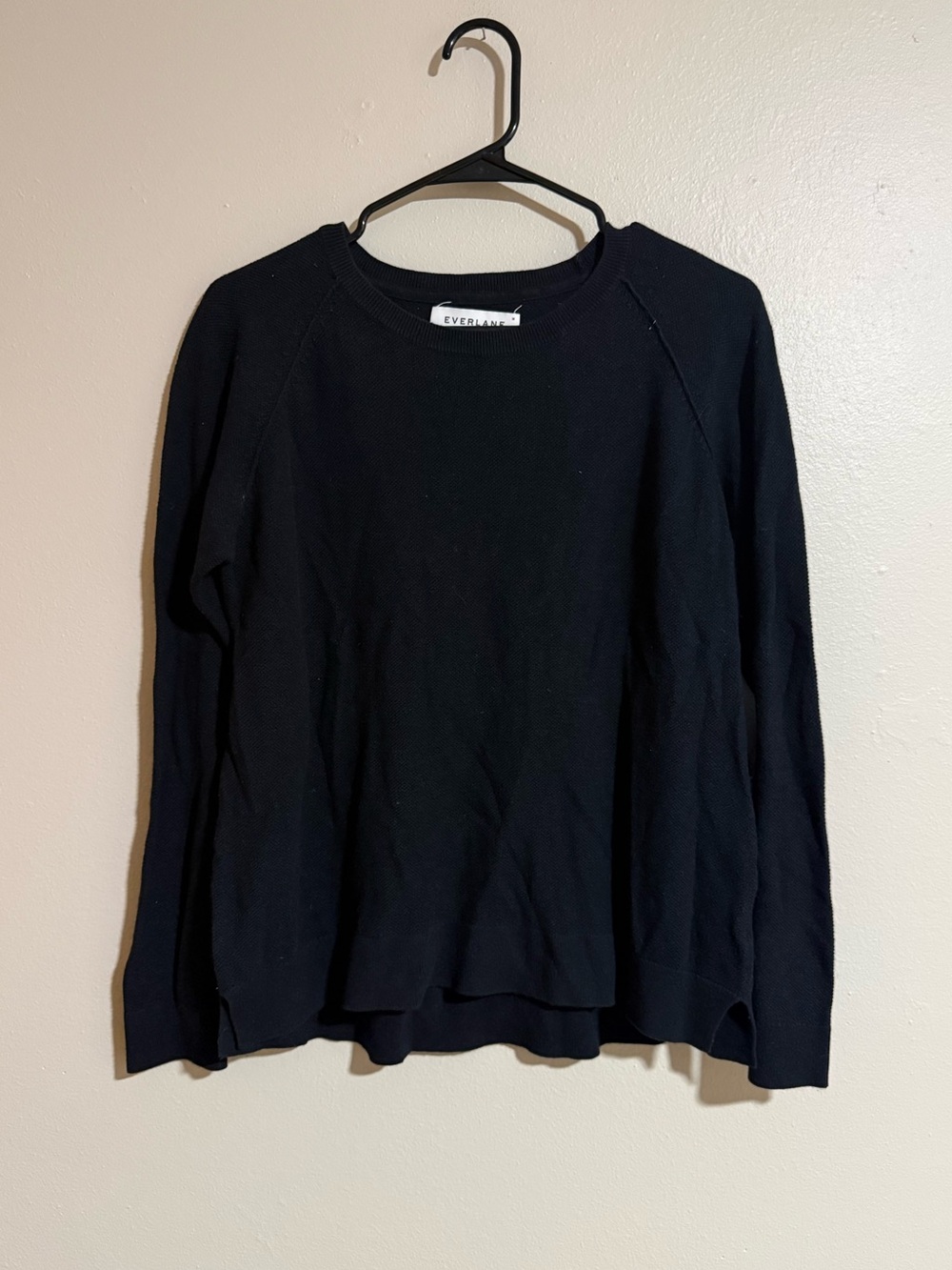 Everlane Black Women's Crewneck Sweater Cotton Cashmere Blend Size Medium